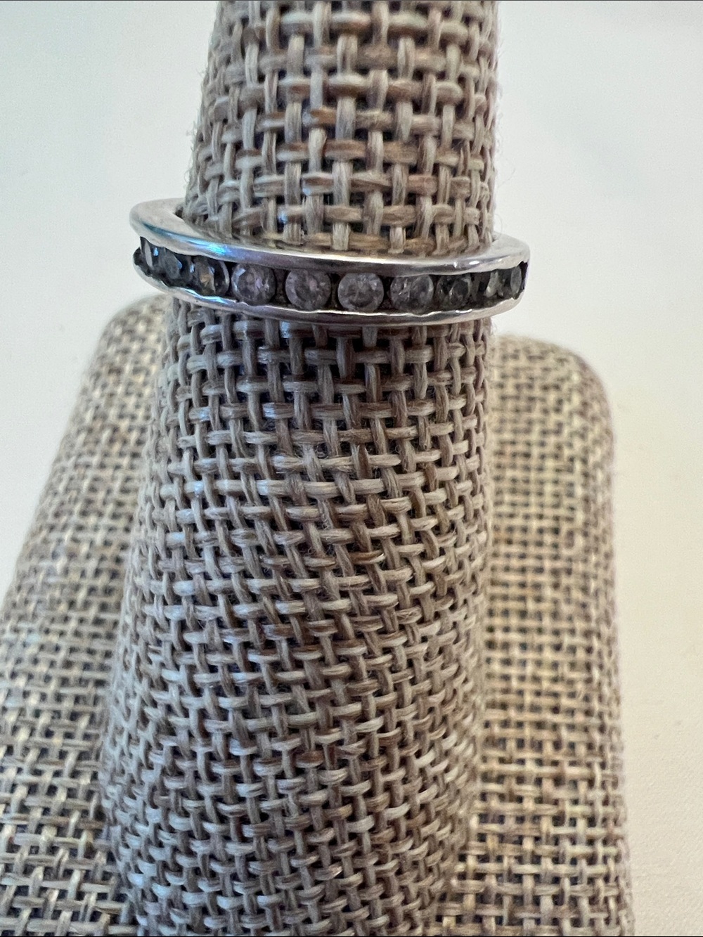 Sterling Silver Channel-Set cz Eternity Band - Silver - Picture 5 of 7